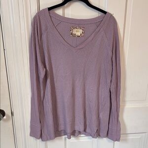 Anthropologie Lavender V-Neck Sweatshirt